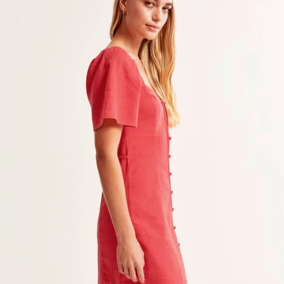 NWT Abercrombie Linen Button Down Dress - Picture 2 of 6